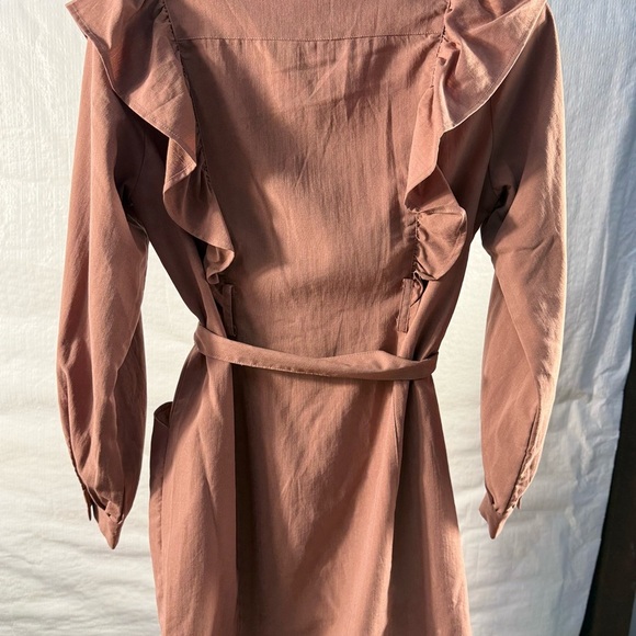 Pink Sheath Midi Dress with front zipper & pockets,event,Y2K - Picture 3 of 4